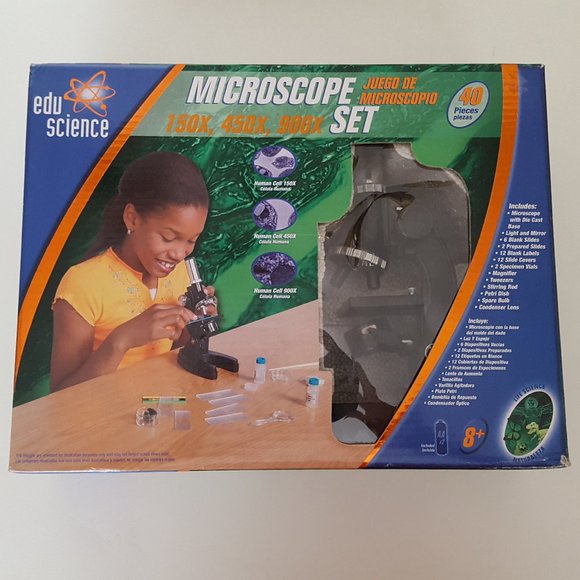 Edu Science Microscope Set 150x,450x,900x *AS IS* NO LIGHTBULB - Picture 7 of 12